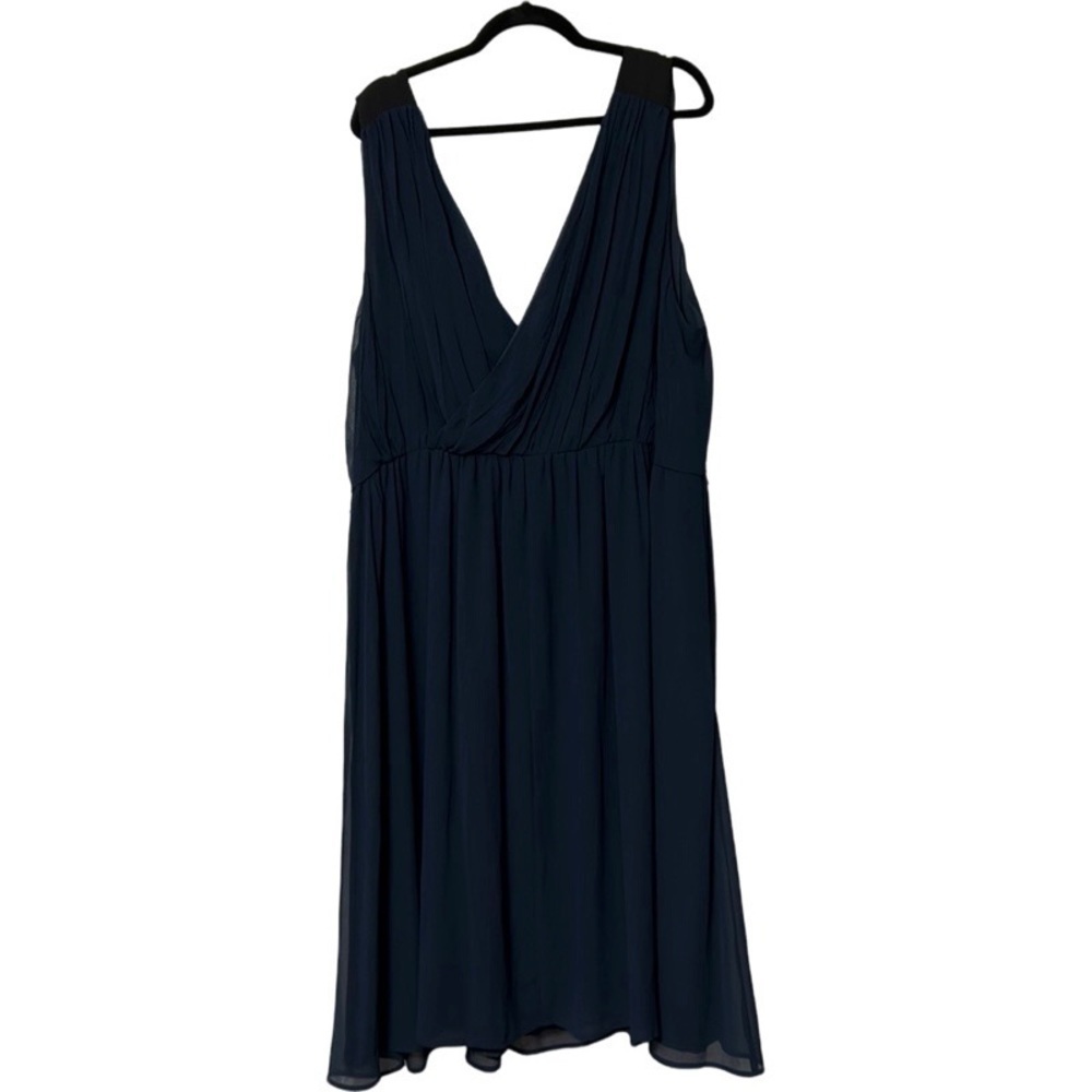 ModCloth Navy Blue Chiffon Grecian Flowy Mid Length Party/Cocktail Dress Size 4X